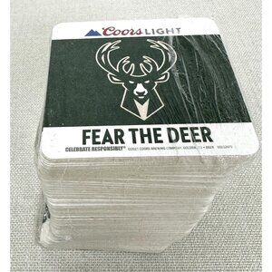 Milwaukee Bucks Unopened Sealed Coors Beer Coasters, New 100 Pieces